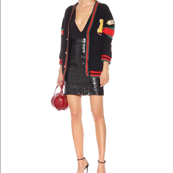 Gucci Croc Print Leather Skirt - Picture 4 of 16